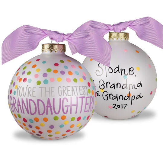 You're The Greatest Granddaughter Glass Christmas Ornament